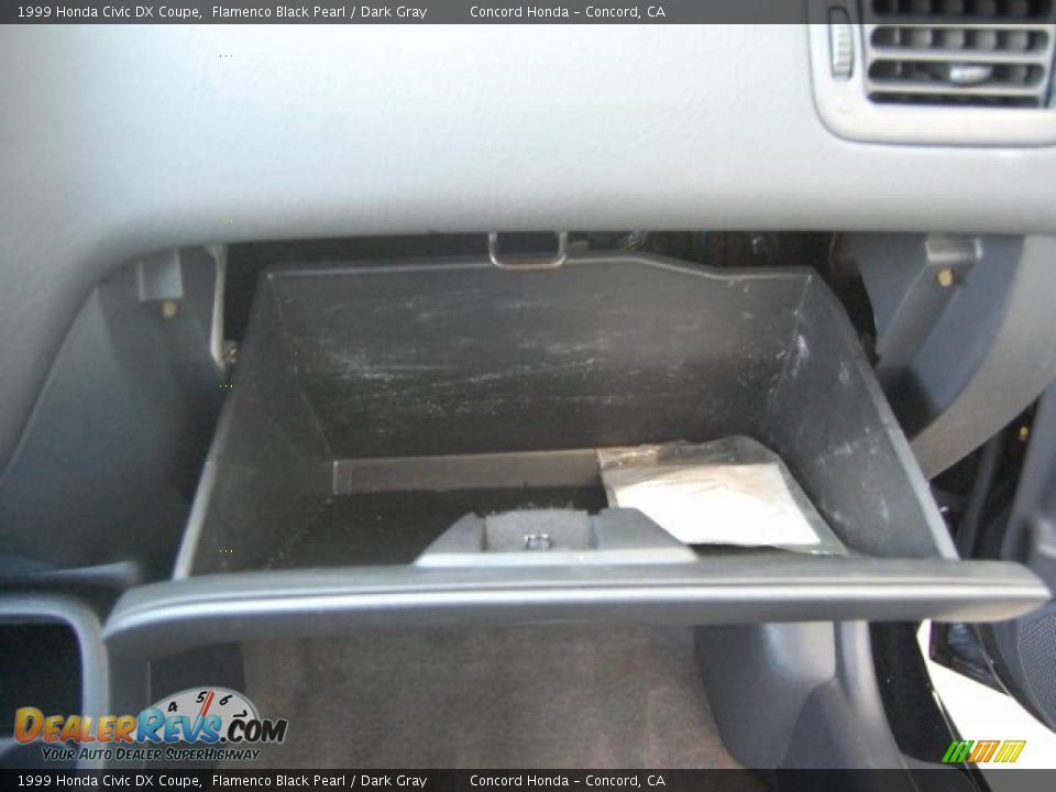 1999 Honda Civic DX Coupe Flamenco Black Pearl / Dark Gray Photo #24