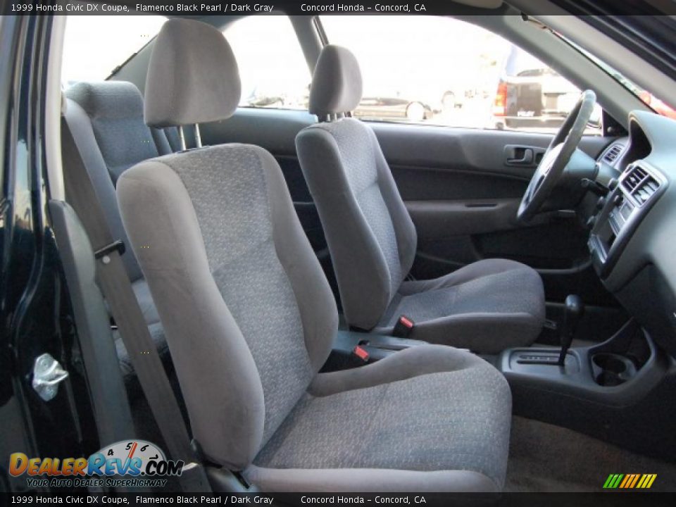 1999 Honda Civic DX Coupe Flamenco Black Pearl / Dark Gray Photo #26
