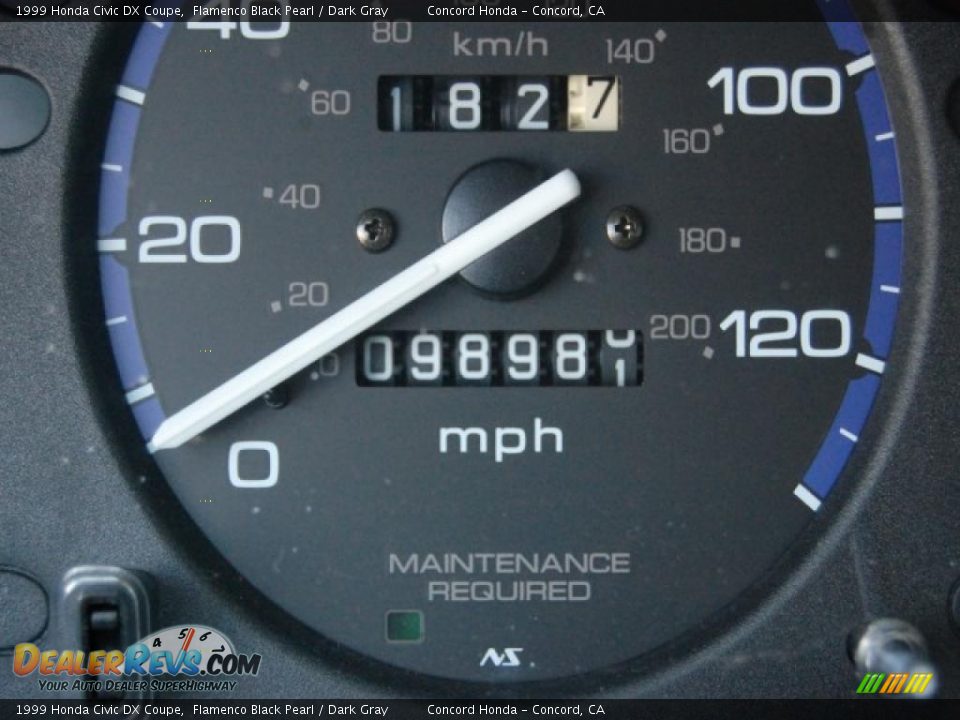 1999 Honda Civic DX Coupe Flamenco Black Pearl / Dark Gray Photo #27
