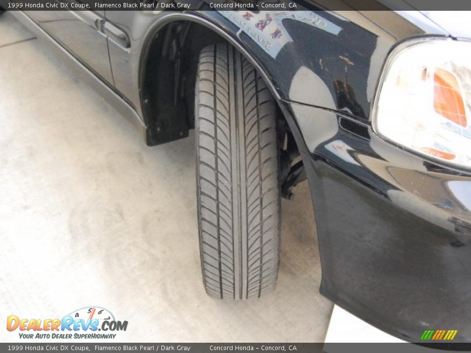 1999 Honda Civic DX Coupe Flamenco Black Pearl / Dark Gray Photo #29