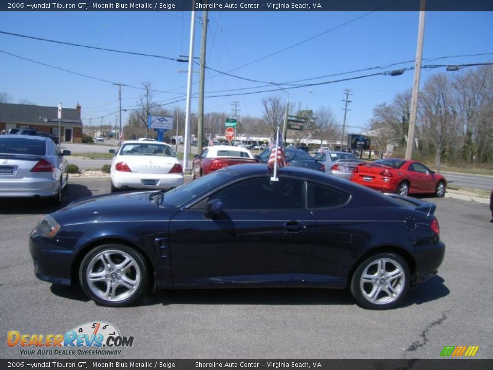 2006 Hyundai Tiburon GT Moonlit Blue Metallic / Beige Photo #2