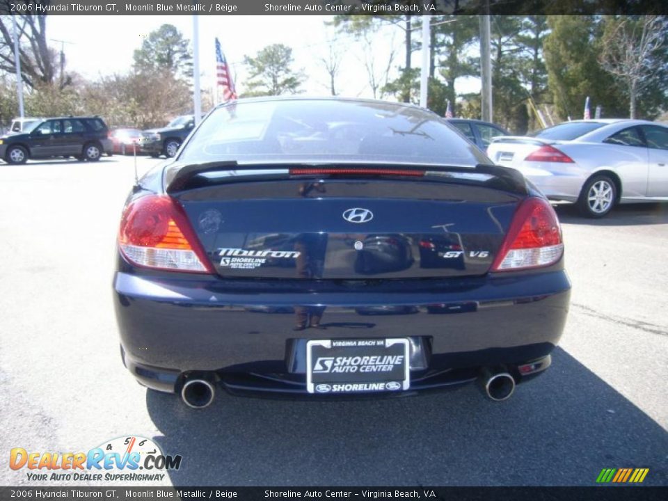 2006 Hyundai Tiburon GT Moonlit Blue Metallic / Beige Photo #4