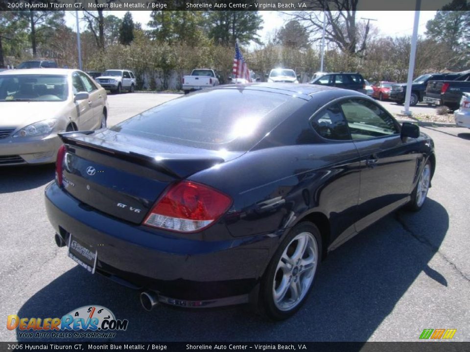 2006 Hyundai Tiburon GT Moonlit Blue Metallic / Beige Photo #5
