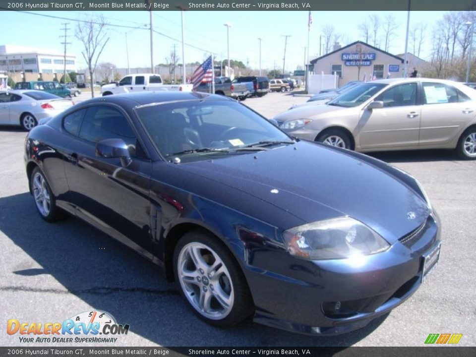 2006 Hyundai Tiburon GT Moonlit Blue Metallic / Beige Photo #7