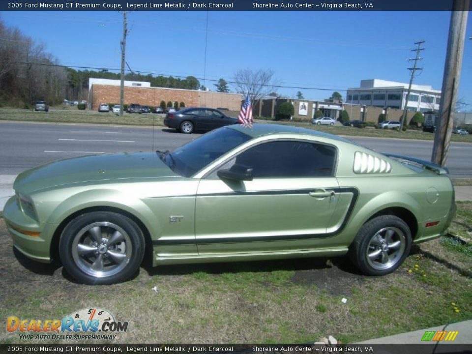 2005 Ford Mustang GT Premium Coupe Legend Lime Metallic / Dark Charcoal Photo #2