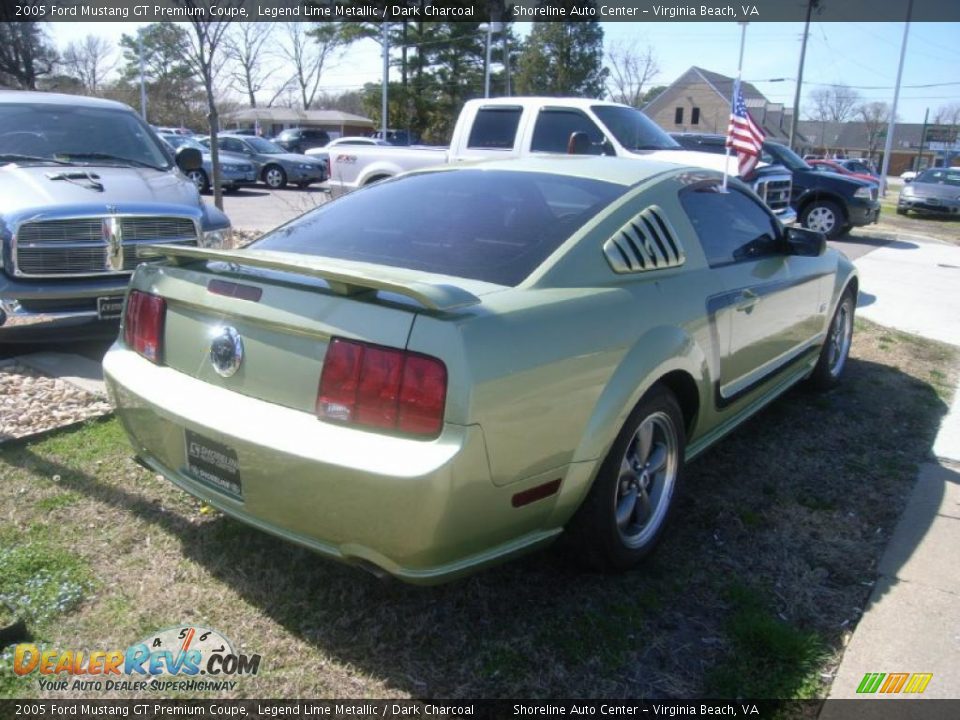 2005 Ford Mustang GT Premium Coupe Legend Lime Metallic / Dark Charcoal Photo #5