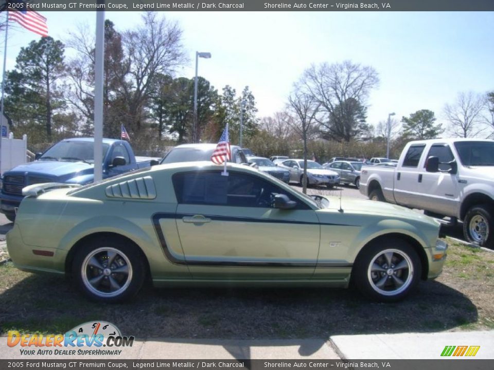 2005 Ford Mustang GT Premium Coupe Legend Lime Metallic / Dark Charcoal Photo #6