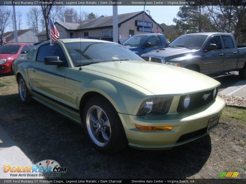 2005 Ford Mustang GT Premium Coupe Legend Lime Metallic / Dark Charcoal Photo #7