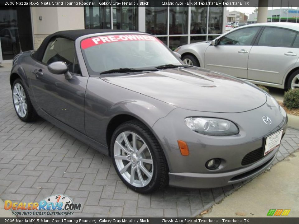 2006 Mazda MX-5 Miata Grand Touring Roadster Galaxy Gray Metallic / Black Photo #2
