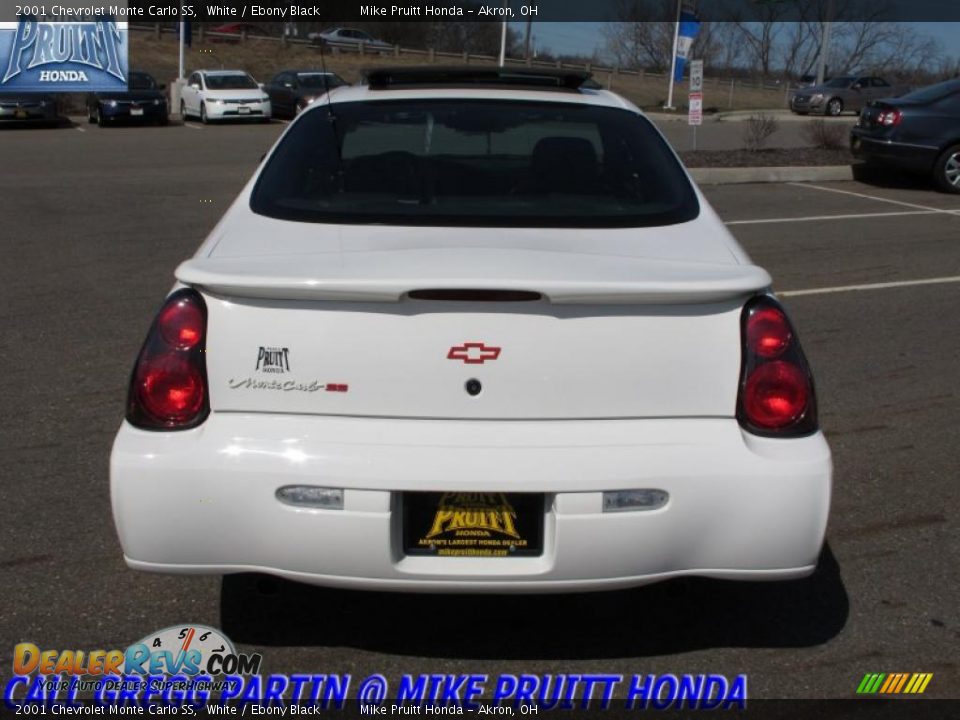 2001 Chevrolet Monte Carlo SS White / Ebony Black Photo #8