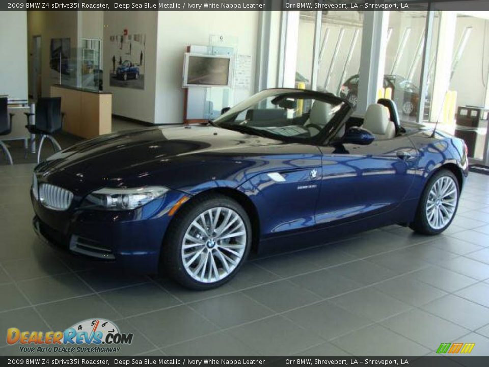 2009 BMW Z4 sDrive35i Roadster Deep Sea Blue Metallic / Ivory White Nappa Leather Photo #1
