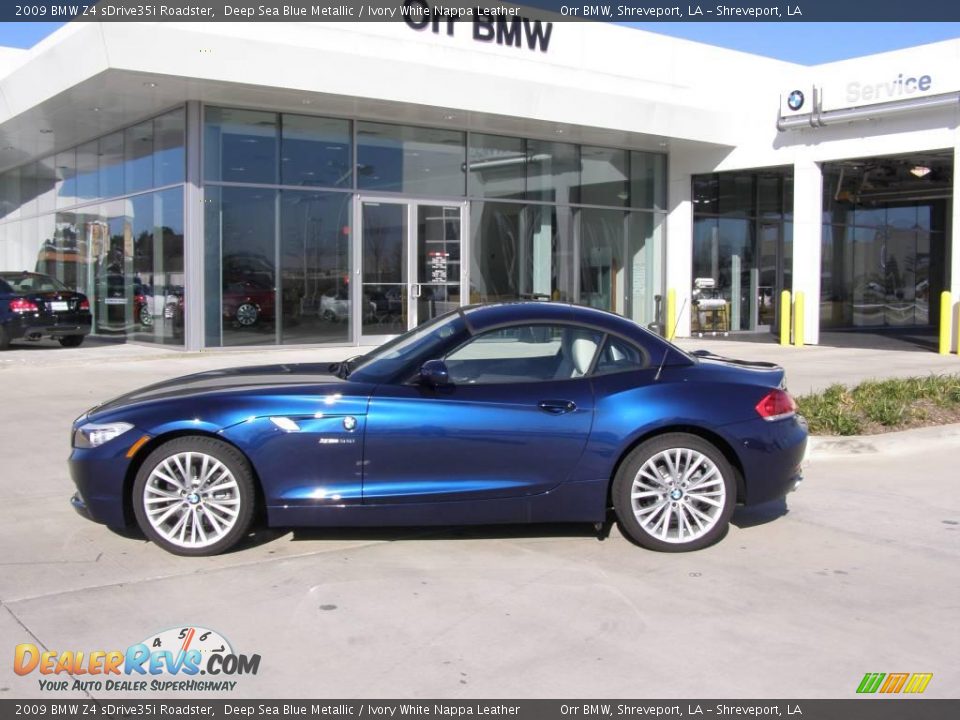 2009 BMW Z4 sDrive35i Roadster Deep Sea Blue Metallic / Ivory White Nappa Leather Photo #2