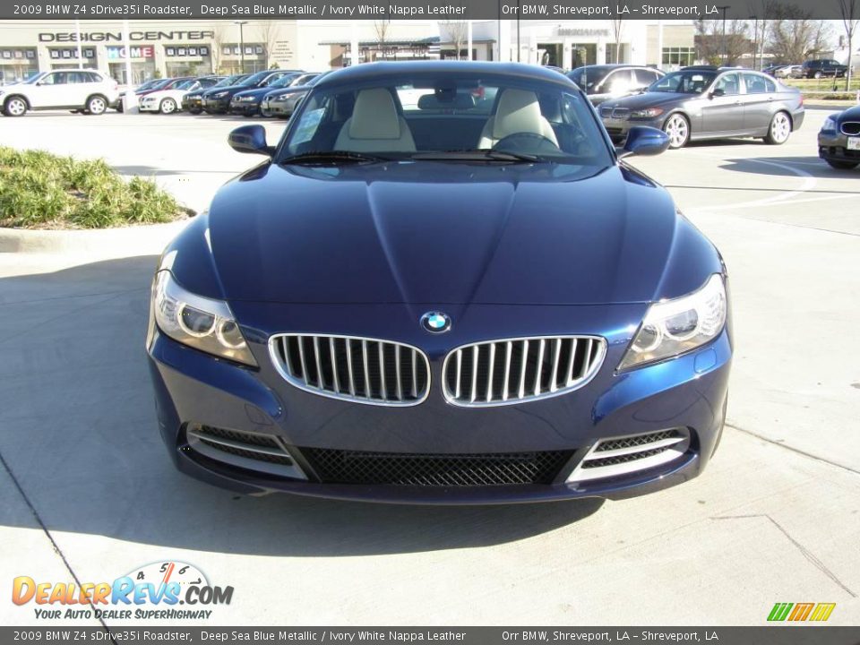 2009 BMW Z4 sDrive35i Roadster Deep Sea Blue Metallic / Ivory White Nappa Leather Photo #3