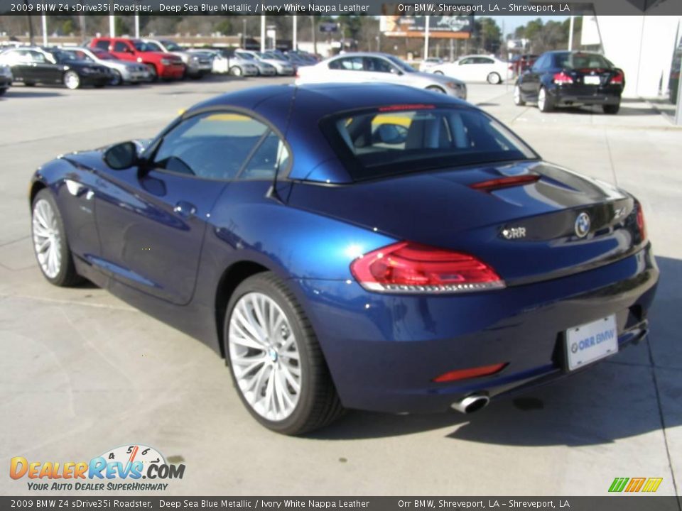 2009 BMW Z4 sDrive35i Roadster Deep Sea Blue Metallic / Ivory White Nappa Leather Photo #4