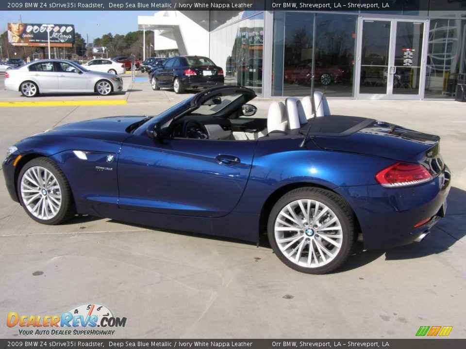 2009 BMW Z4 sDrive35i Roadster Deep Sea Blue Metallic / Ivory White Nappa Leather Photo #5