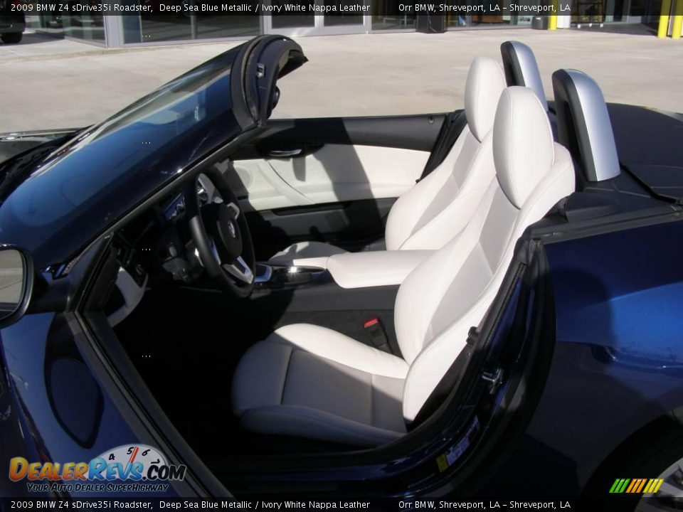 2009 BMW Z4 sDrive35i Roadster Deep Sea Blue Metallic / Ivory White Nappa Leather Photo #7