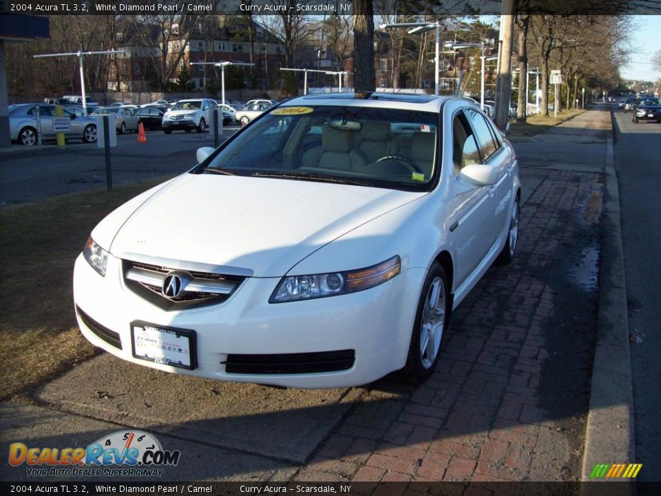2004 Acura TL 3.2 White Diamond Pearl / Camel Photo #2