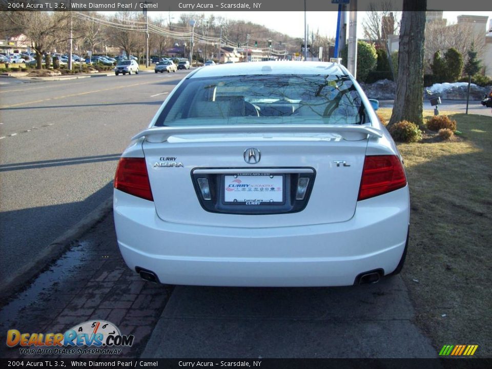 2004 Acura TL 3.2 White Diamond Pearl / Camel Photo #6