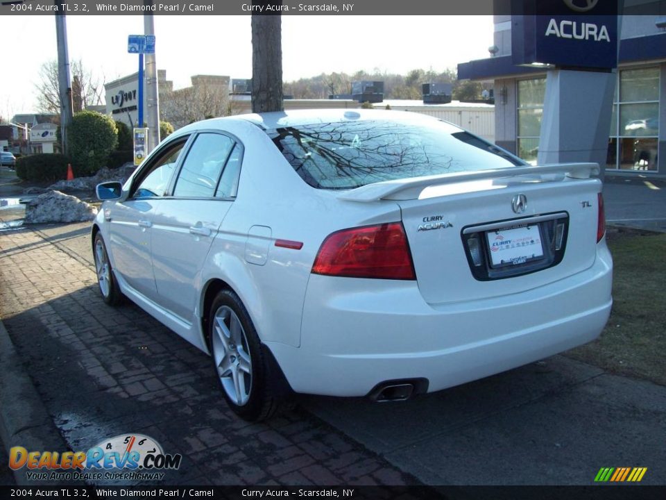 2004 Acura TL 3.2 White Diamond Pearl / Camel Photo #7
