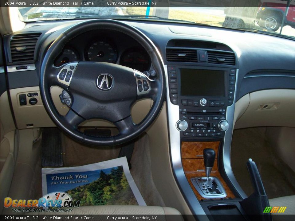 2004 Acura TL 3.2 White Diamond Pearl / Camel Photo #14