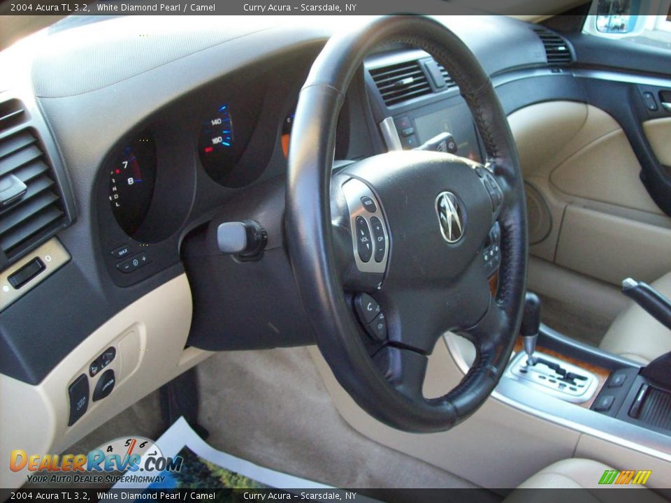 2004 Acura TL 3.2 White Diamond Pearl / Camel Photo #15