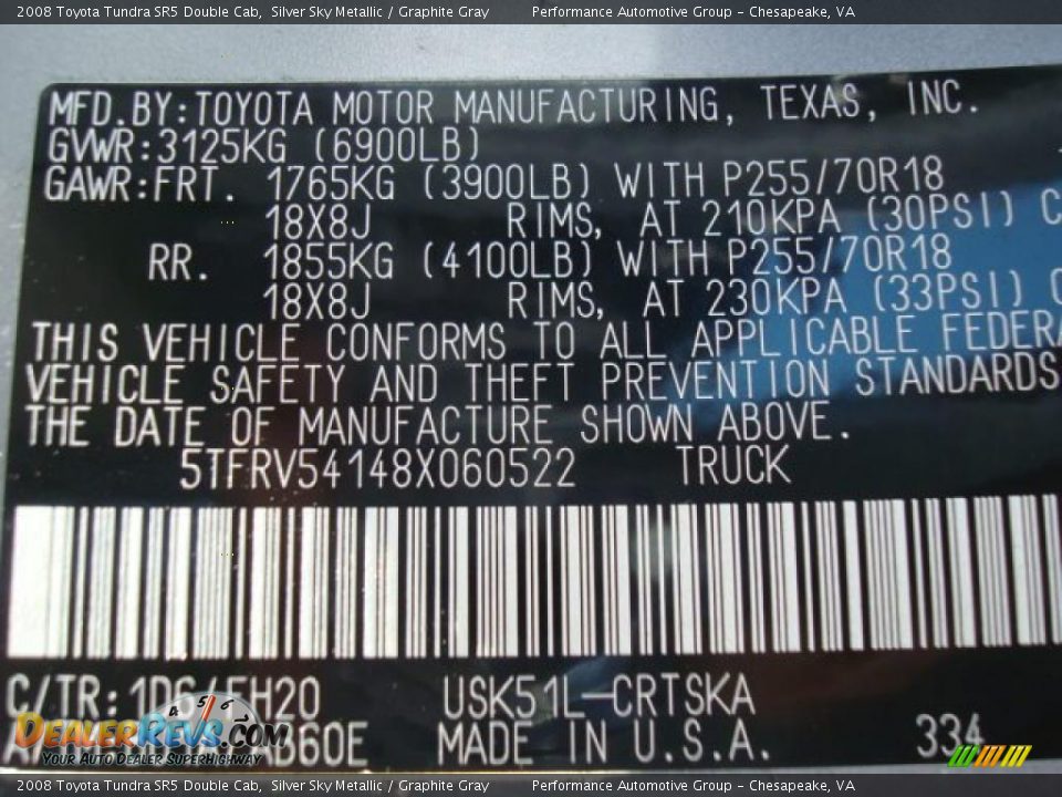 2008 Toyota Tundra SR5 Double Cab Silver Sky Metallic / Graphite Gray Photo #25