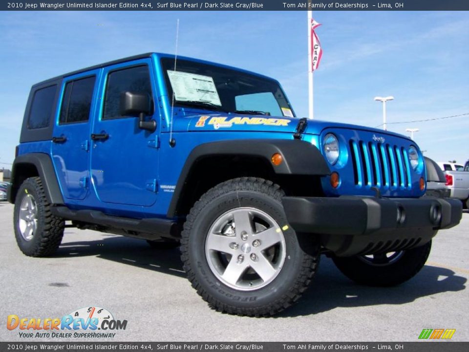 2010 Jeep Wrangler Unlimited Islander Edition 4x4 Surf Blue Pearl / Dark Slate Gray/Blue Photo #1