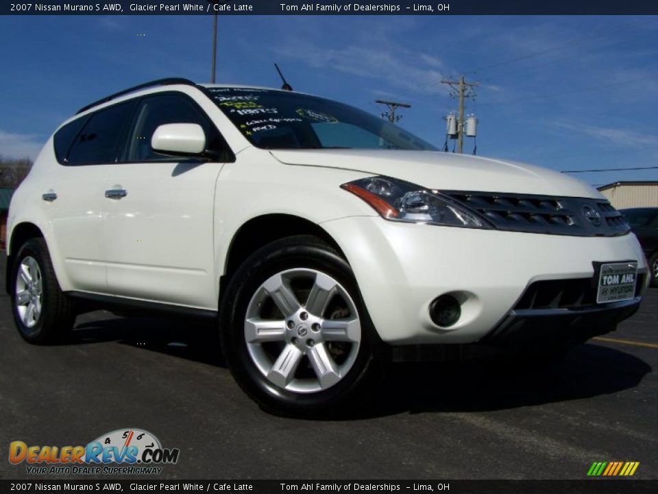 2007 Nissan Murano S AWD Glacier Pearl White / Cafe Latte Photo #1