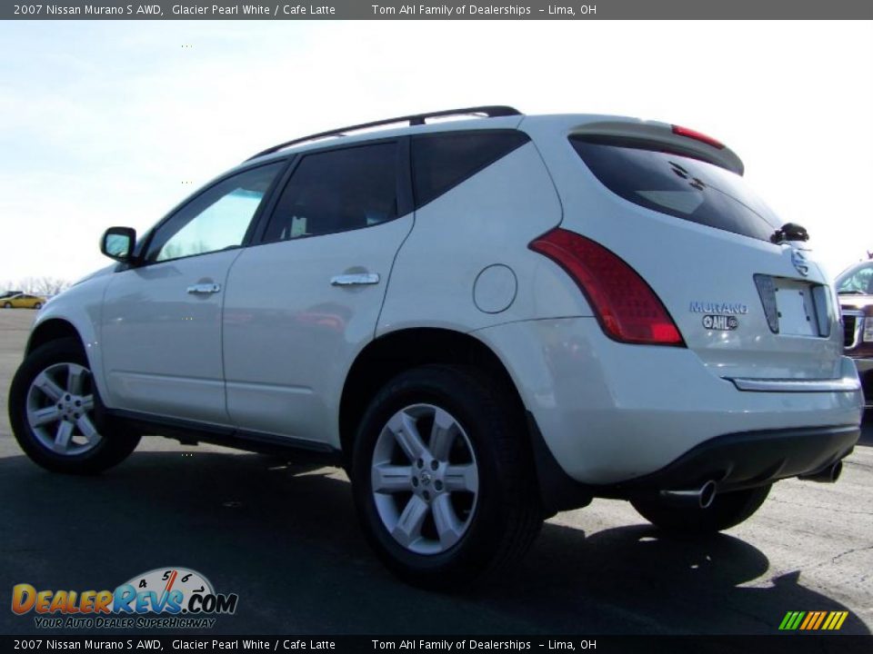 2007 Nissan Murano S AWD Glacier Pearl White / Cafe Latte Photo #4