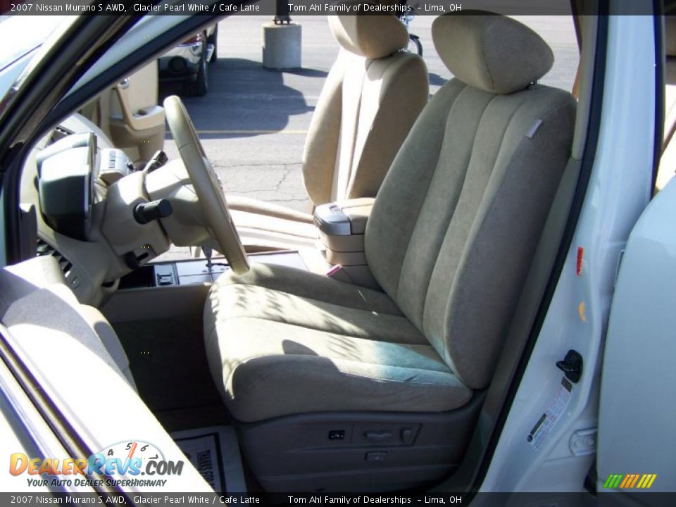 2007 Nissan Murano S AWD Glacier Pearl White / Cafe Latte Photo #9