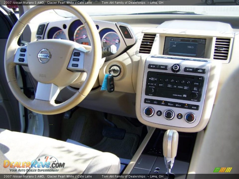 2007 Nissan Murano S AWD Glacier Pearl White / Cafe Latte Photo #16
