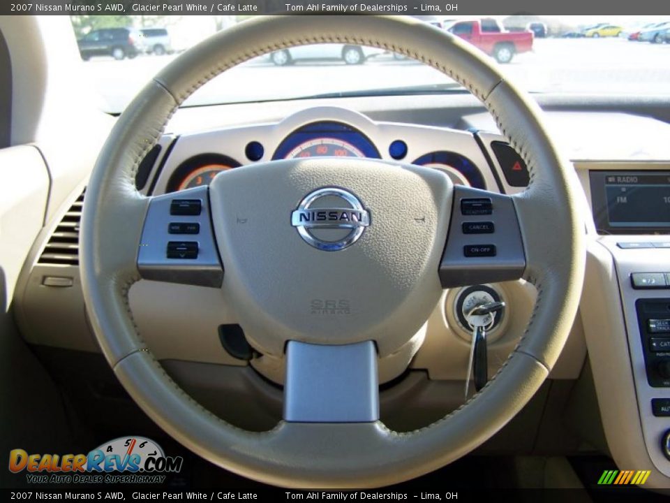 2007 Nissan Murano S AWD Glacier Pearl White / Cafe Latte Photo #19