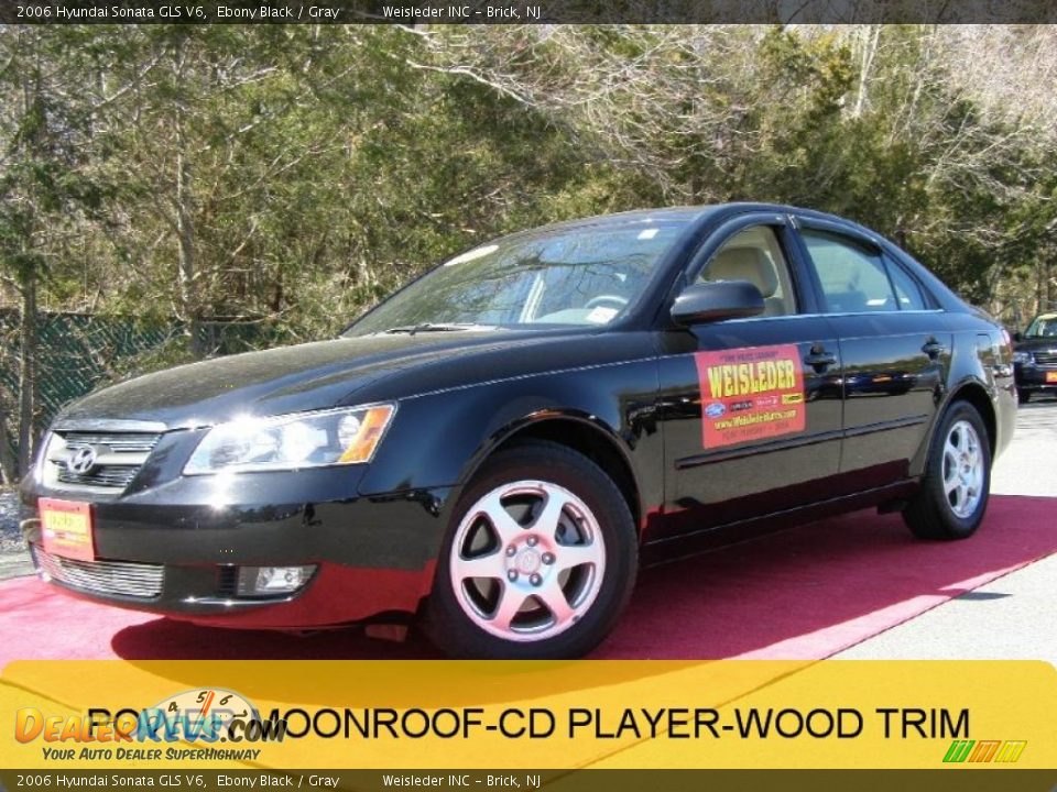2006 Hyundai Sonata GLS V6 Ebony Black / Gray Photo #1
