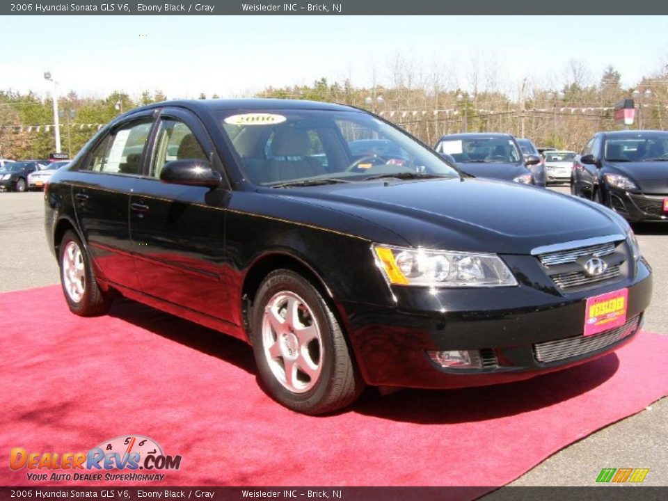 2006 Hyundai Sonata GLS V6 Ebony Black / Gray Photo #5