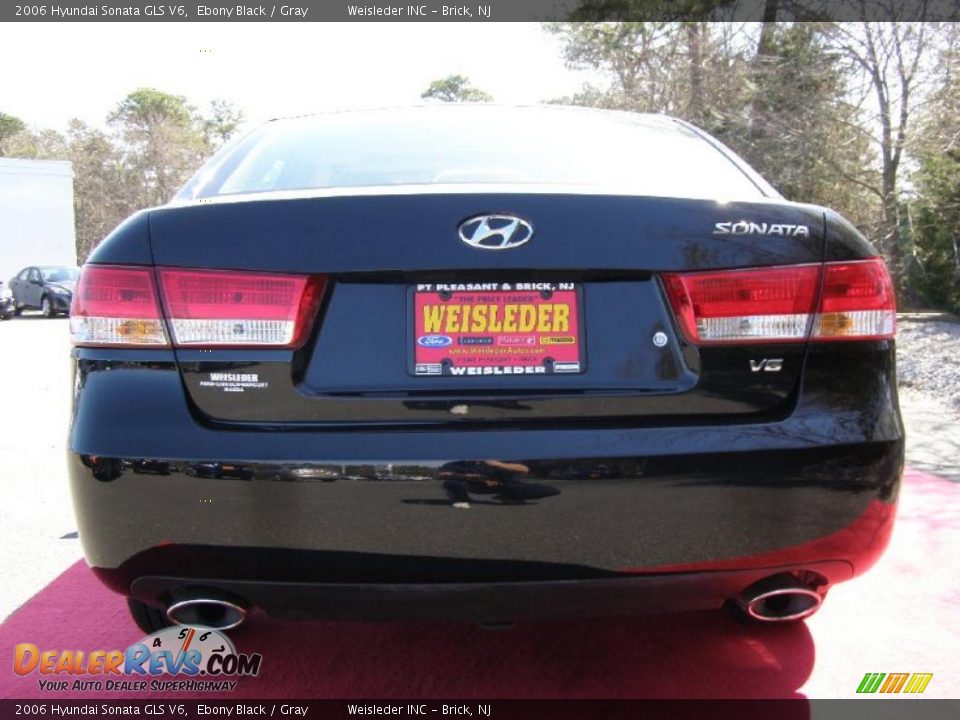 2006 Hyundai Sonata GLS V6 Ebony Black / Gray Photo #7