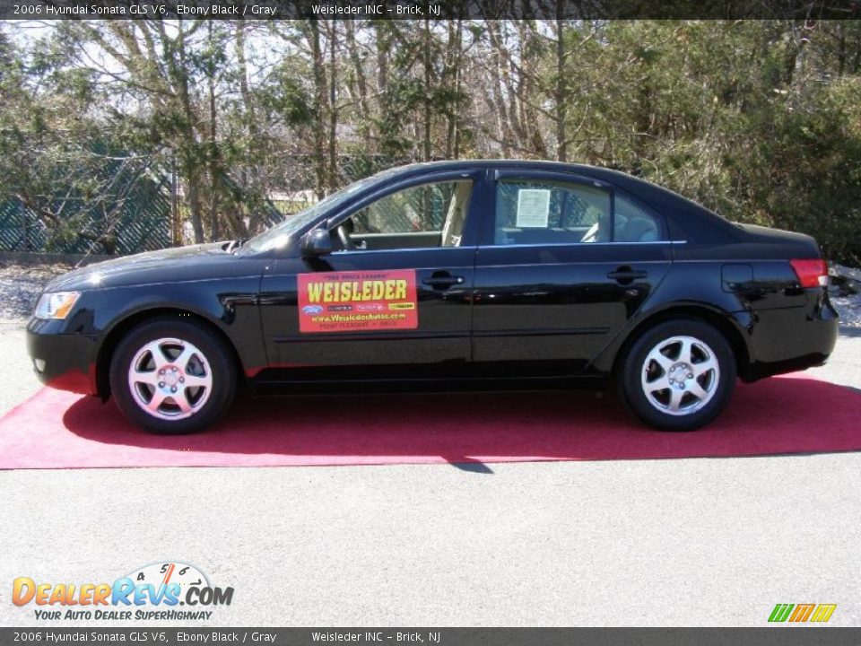 2006 Hyundai Sonata GLS V6 Ebony Black / Gray Photo #9