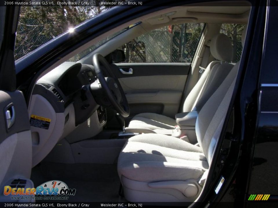 2006 Hyundai Sonata GLS V6 Ebony Black / Gray Photo #12