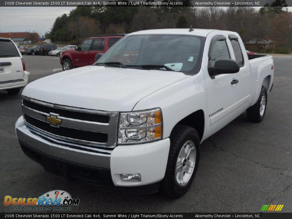 2008 Chevrolet Silverado 1500 LT Extended Cab 4x4 Summit White / Light Titanium/Ebony Accents Photo #1