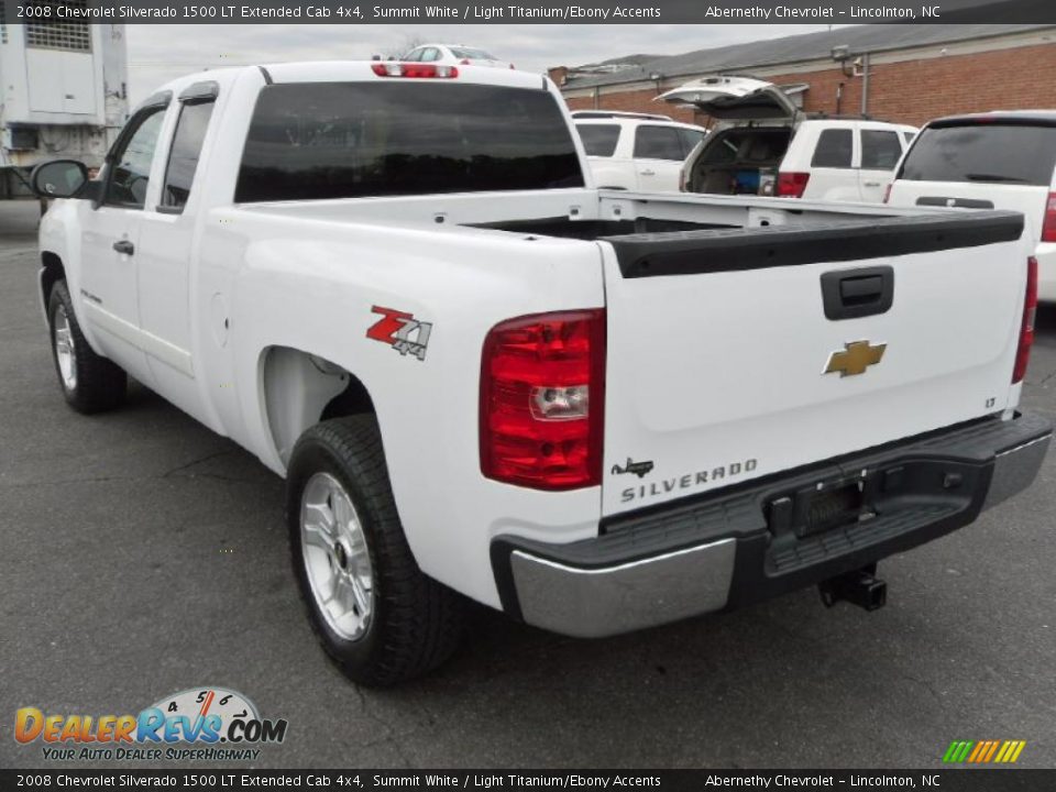 2008 Chevrolet Silverado 1500 LT Extended Cab 4x4 Summit White / Light Titanium/Ebony Accents Photo #2