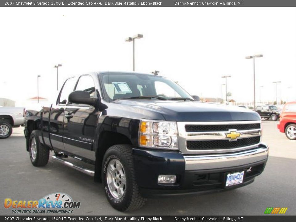 2007 Chevrolet Silverado 1500 LT Extended Cab 4x4 Dark Blue Metallic / Ebony Black Photo #2