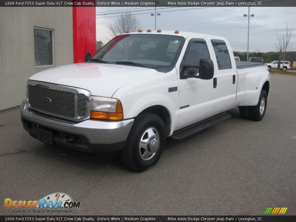 1999 Ford F350 Super Duty XLT Crew Cab Dually Oxford White / Medium Graphite Photo #1