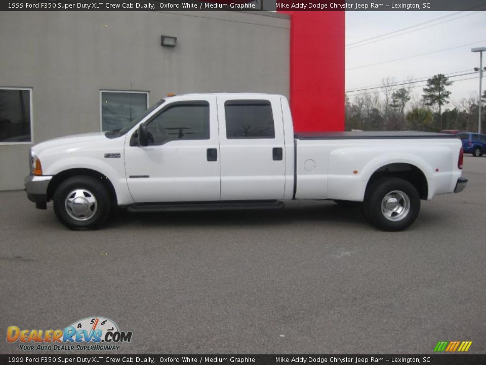 1999 Ford F350 Super Duty XLT Crew Cab Dually Oxford White / Medium Graphite Photo #2