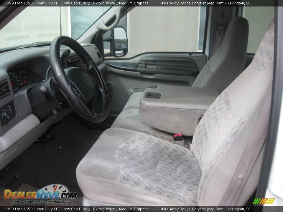 1999 Ford F350 Super Duty XLT Crew Cab Dually Oxford White / Medium Graphite Photo #7