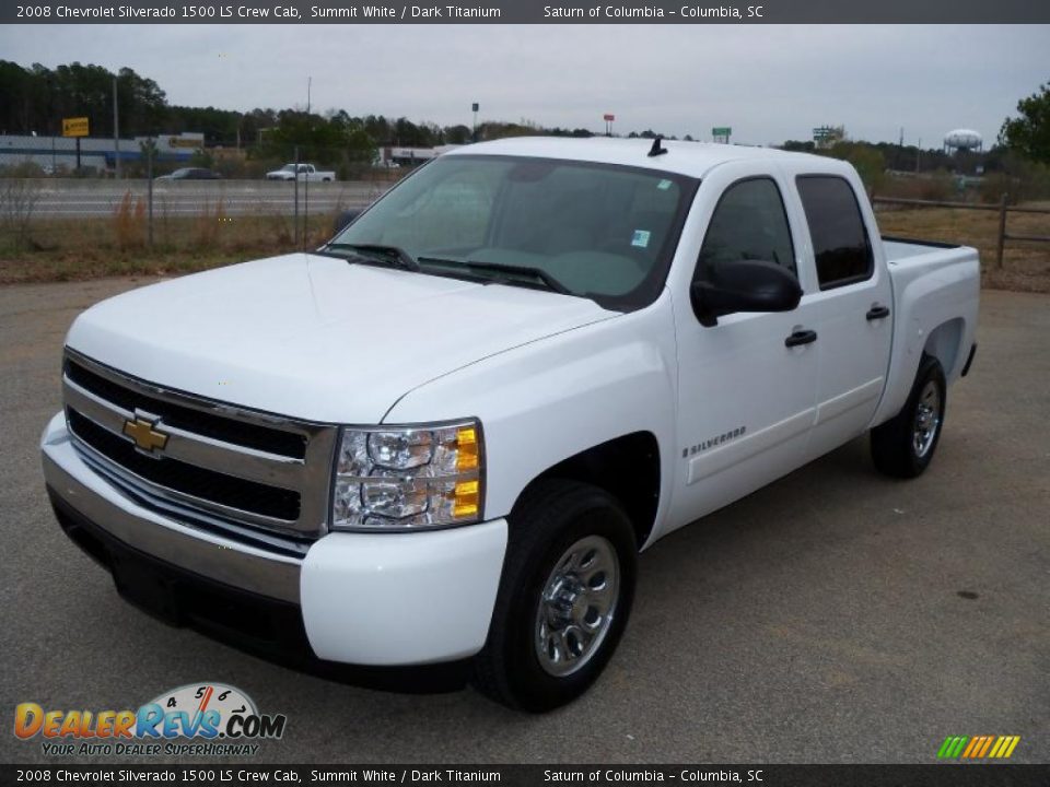 2008 Chevrolet Silverado 1500 LS Crew Cab Summit White / Dark Titanium Photo #1