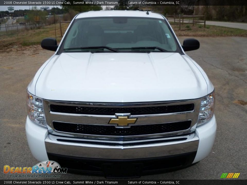 2008 Chevrolet Silverado 1500 LS Crew Cab Summit White / Dark Titanium Photo #2