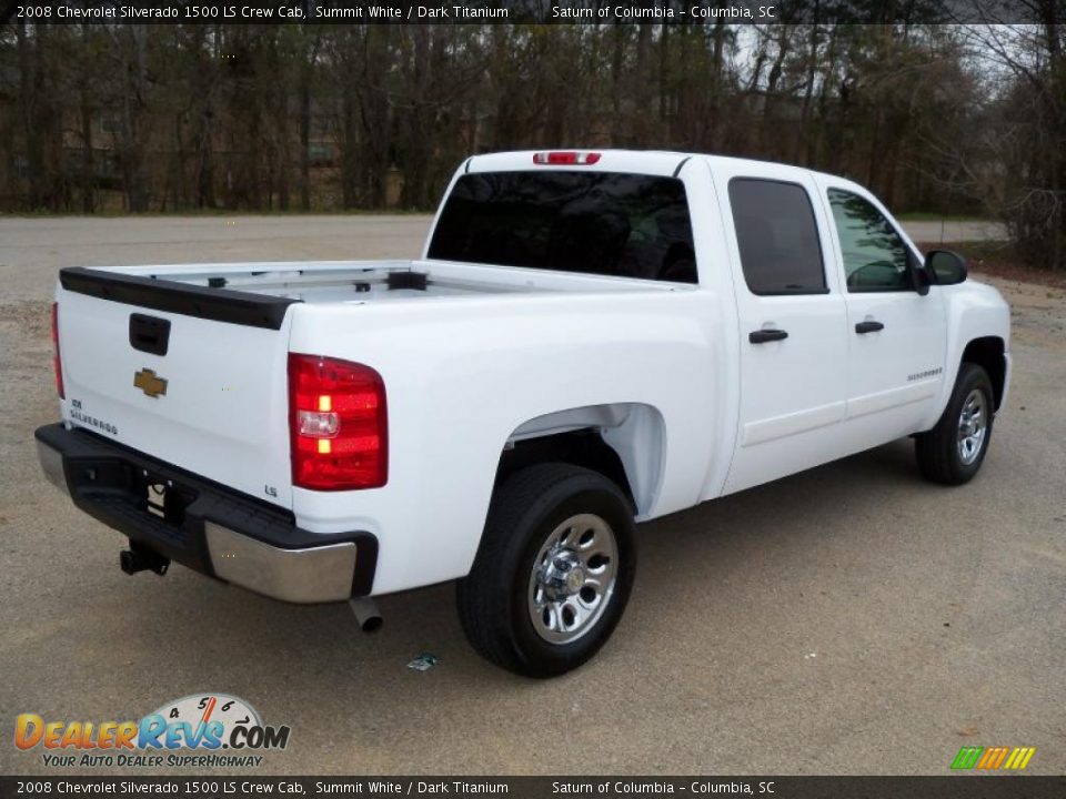 2008 Chevrolet Silverado 1500 LS Crew Cab Summit White / Dark Titanium Photo #8