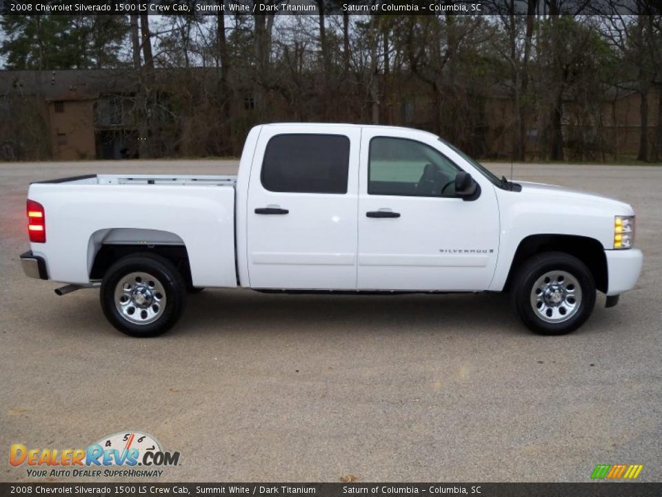 2008 Chevrolet Silverado 1500 LS Crew Cab Summit White / Dark Titanium Photo #9