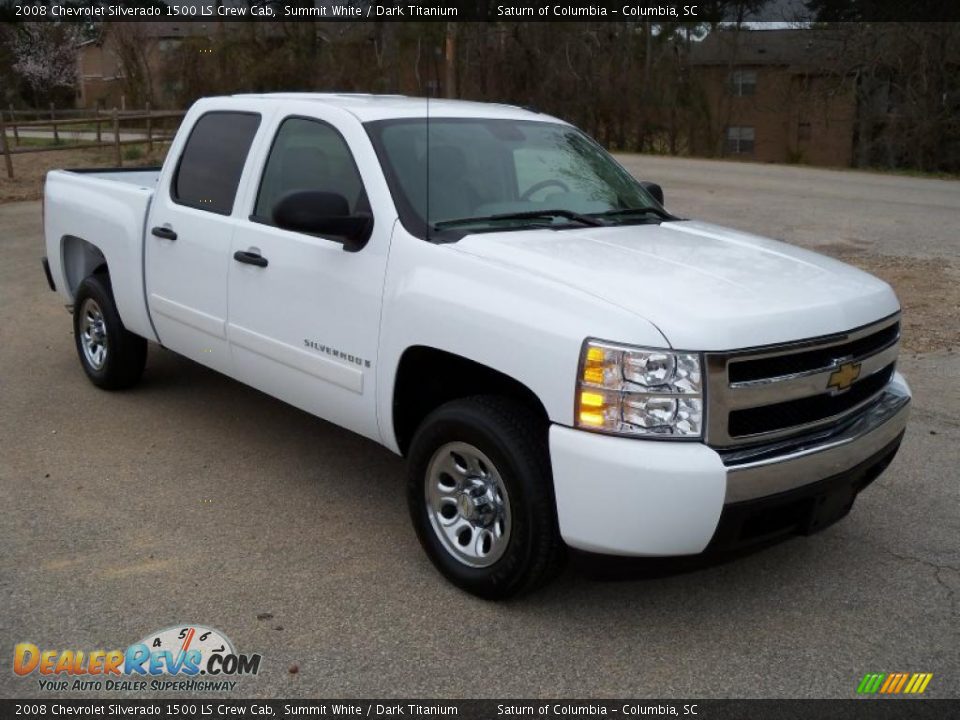 2008 Chevrolet Silverado 1500 LS Crew Cab Summit White / Dark Titanium Photo #10