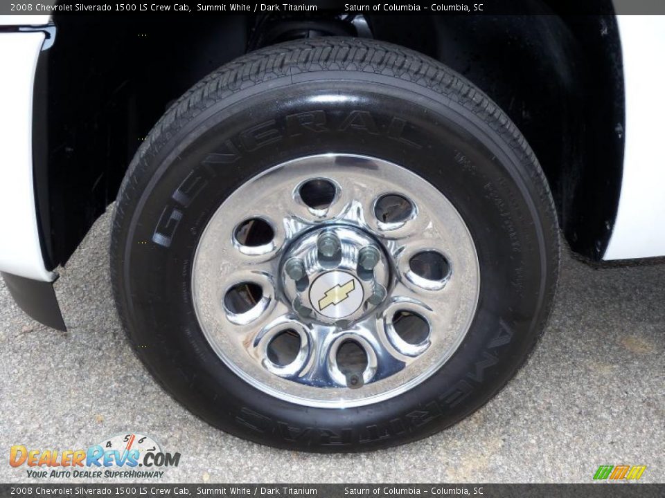 2008 Chevrolet Silverado 1500 LS Crew Cab Summit White / Dark Titanium Photo #11