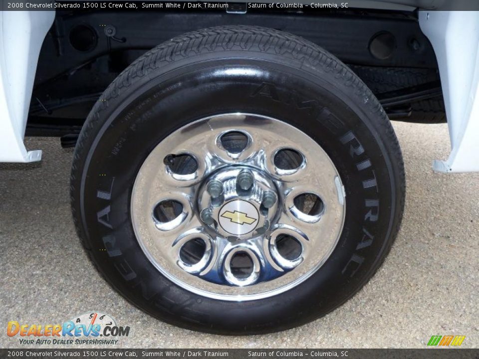2008 Chevrolet Silverado 1500 LS Crew Cab Summit White / Dark Titanium Photo #12